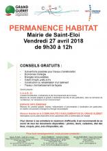 Affiche permanence habitat Saint-Eloi le 27/04/2018